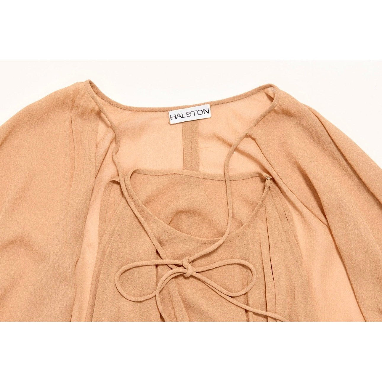 1975 Halston Silk Halter Dress and Cape - Le Look