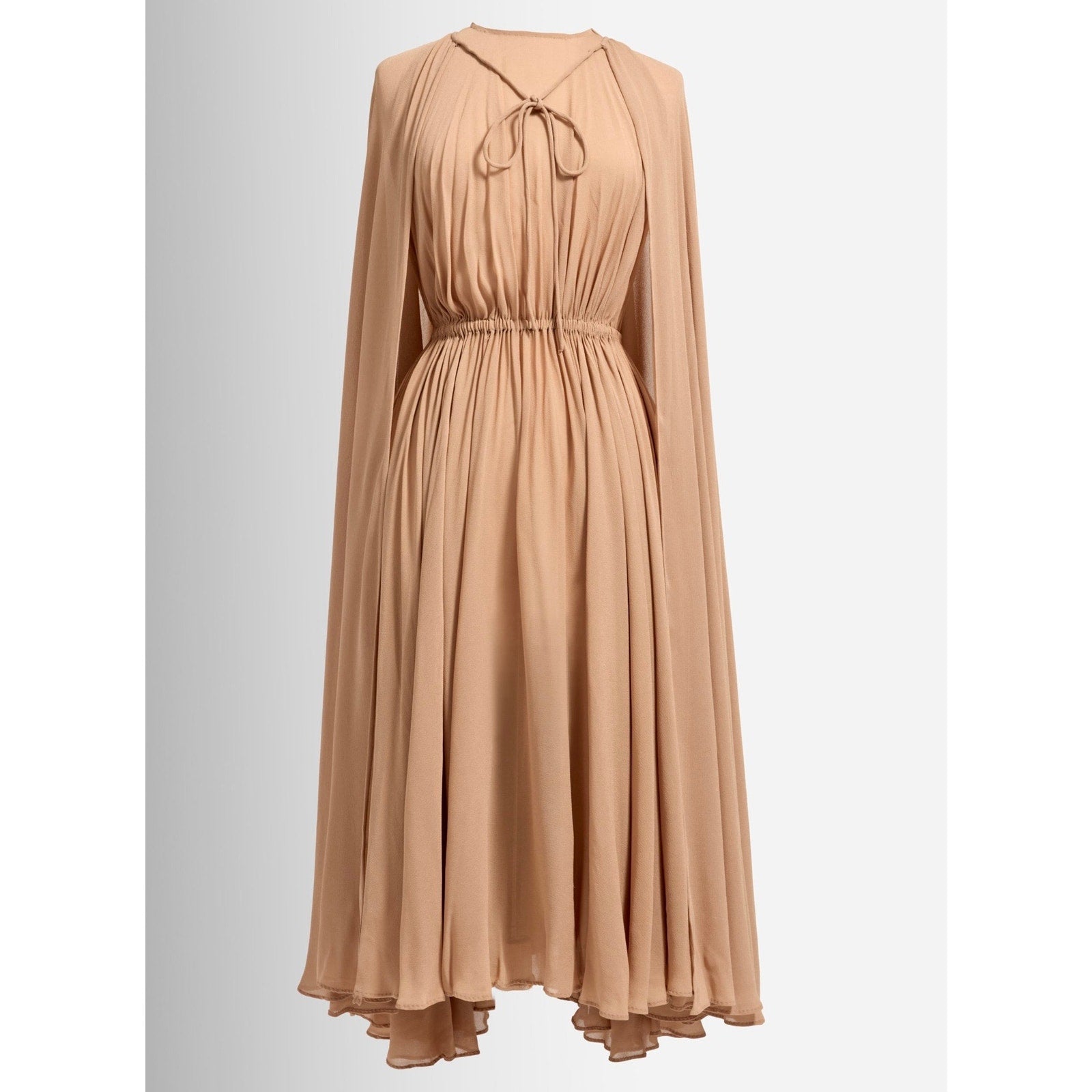 1975 Halston Silk Halter Dress and Cape - Le Look