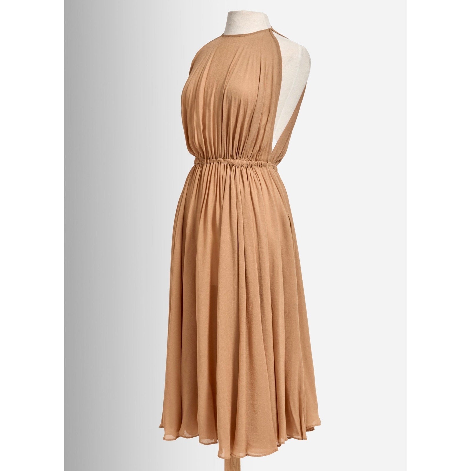 1975 Halston Silk Halter Dress and Cape - Le Look