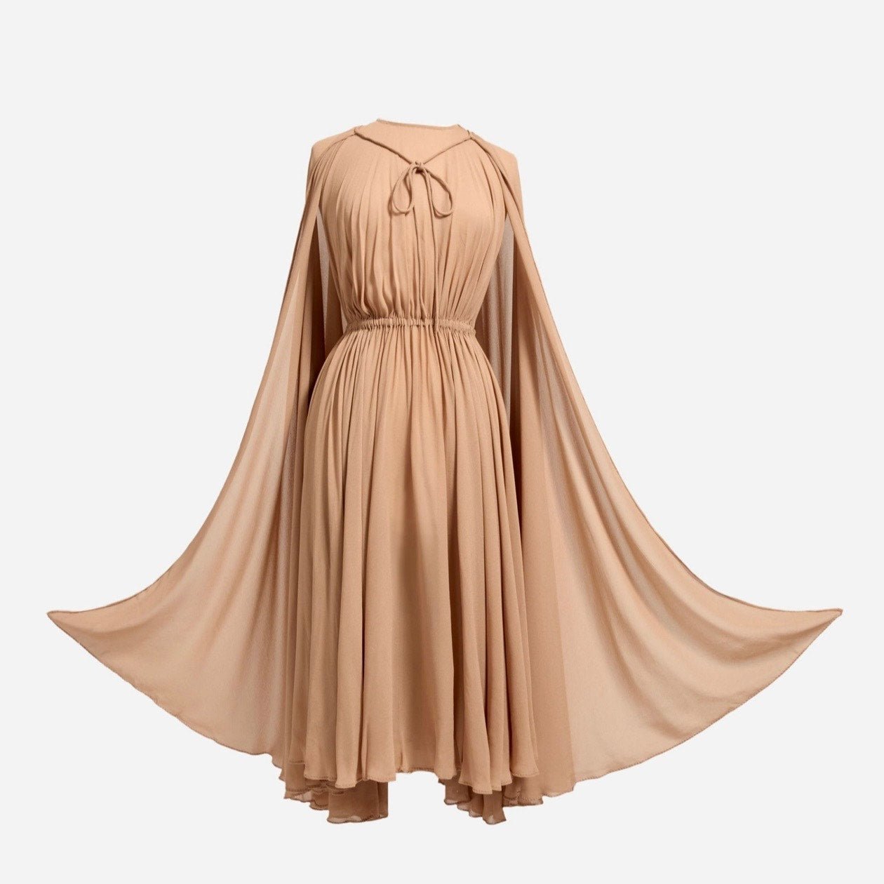 1975 Halston Silk Halter Dress and Cape - Le Look