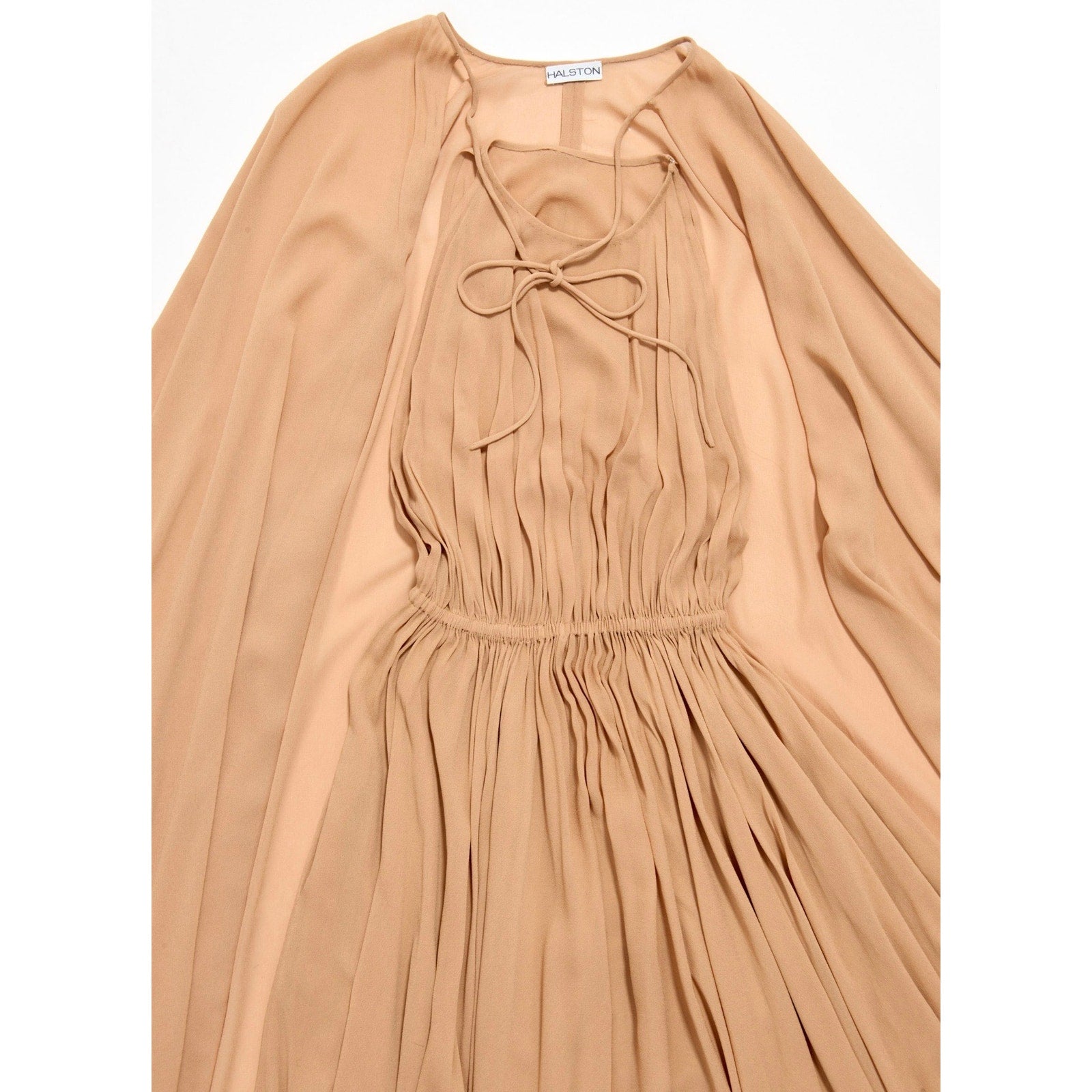 1975 Halston Silk Halter Dress and Cape - Le Look