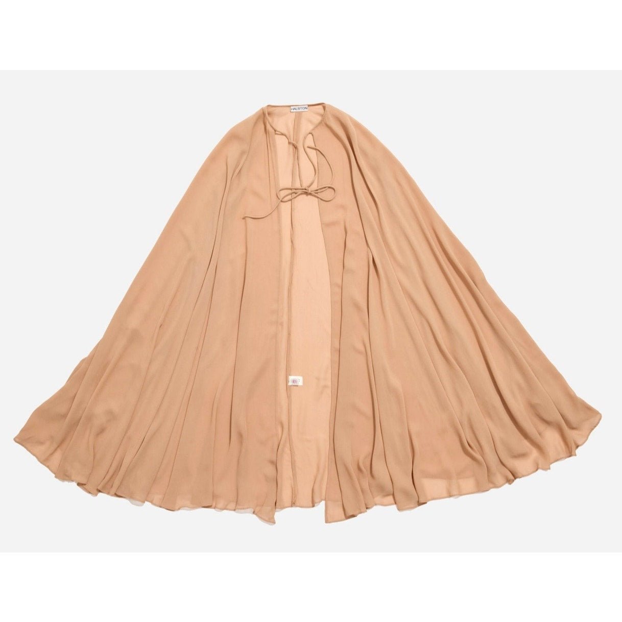1975 Halston Silk Halter Dress and Cape - Le Look