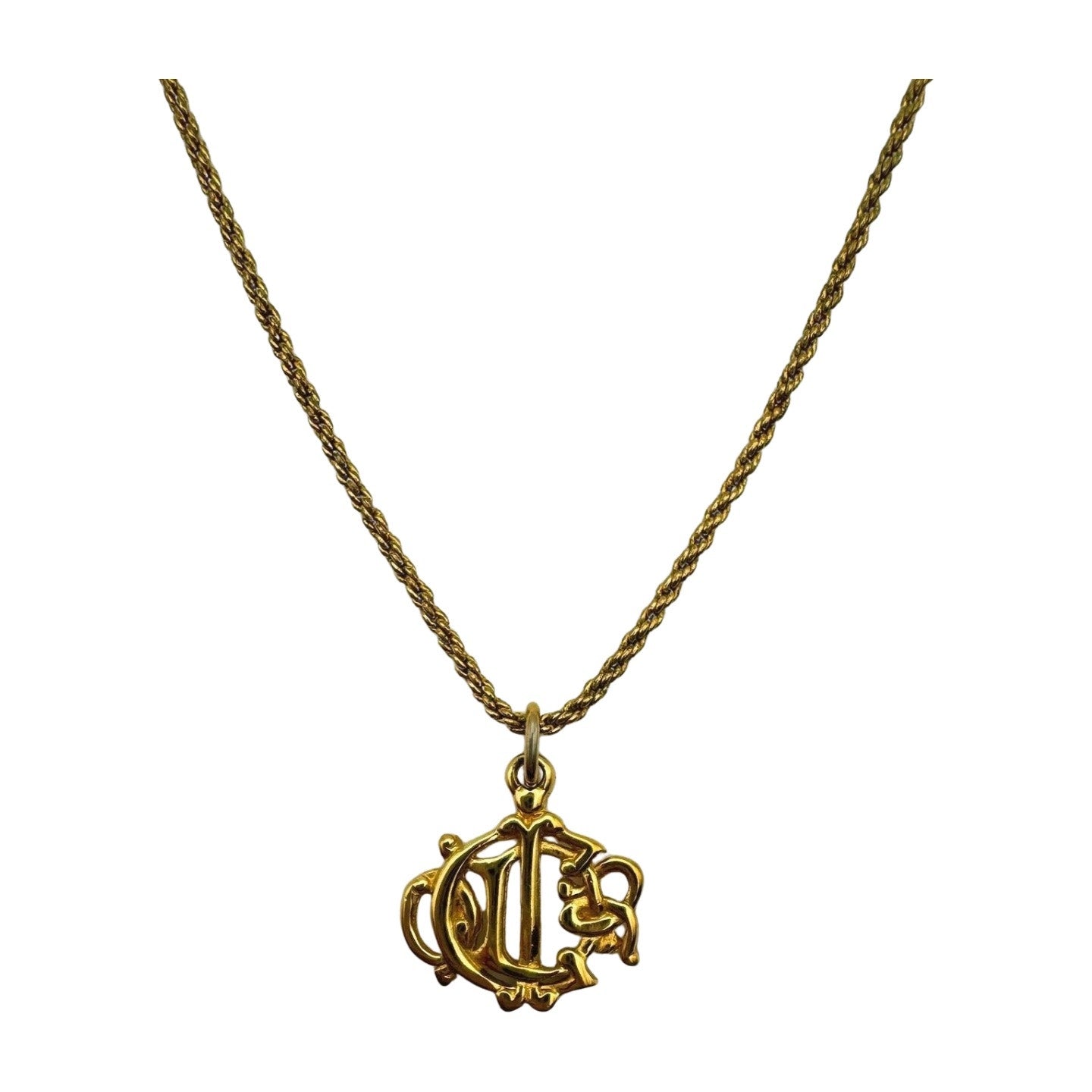 Christian Dior Mini Logo Insignia Necklace - Le Look