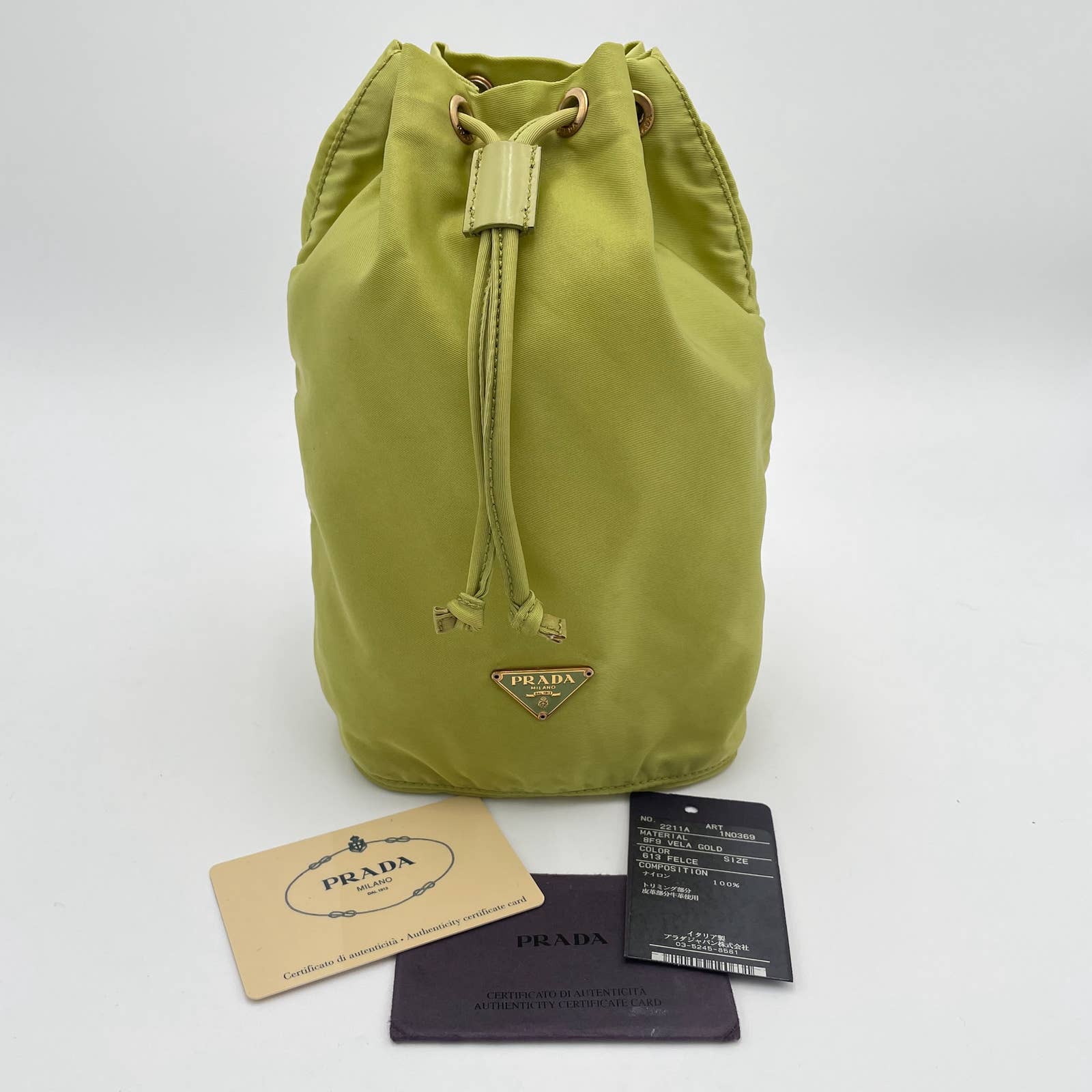 Prada Drawstring Tessuto Bucket Pouch - Le Look