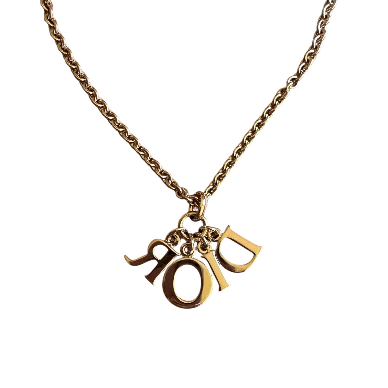 Vintage Christian Dior D I O R Logo Necklace - Le Look