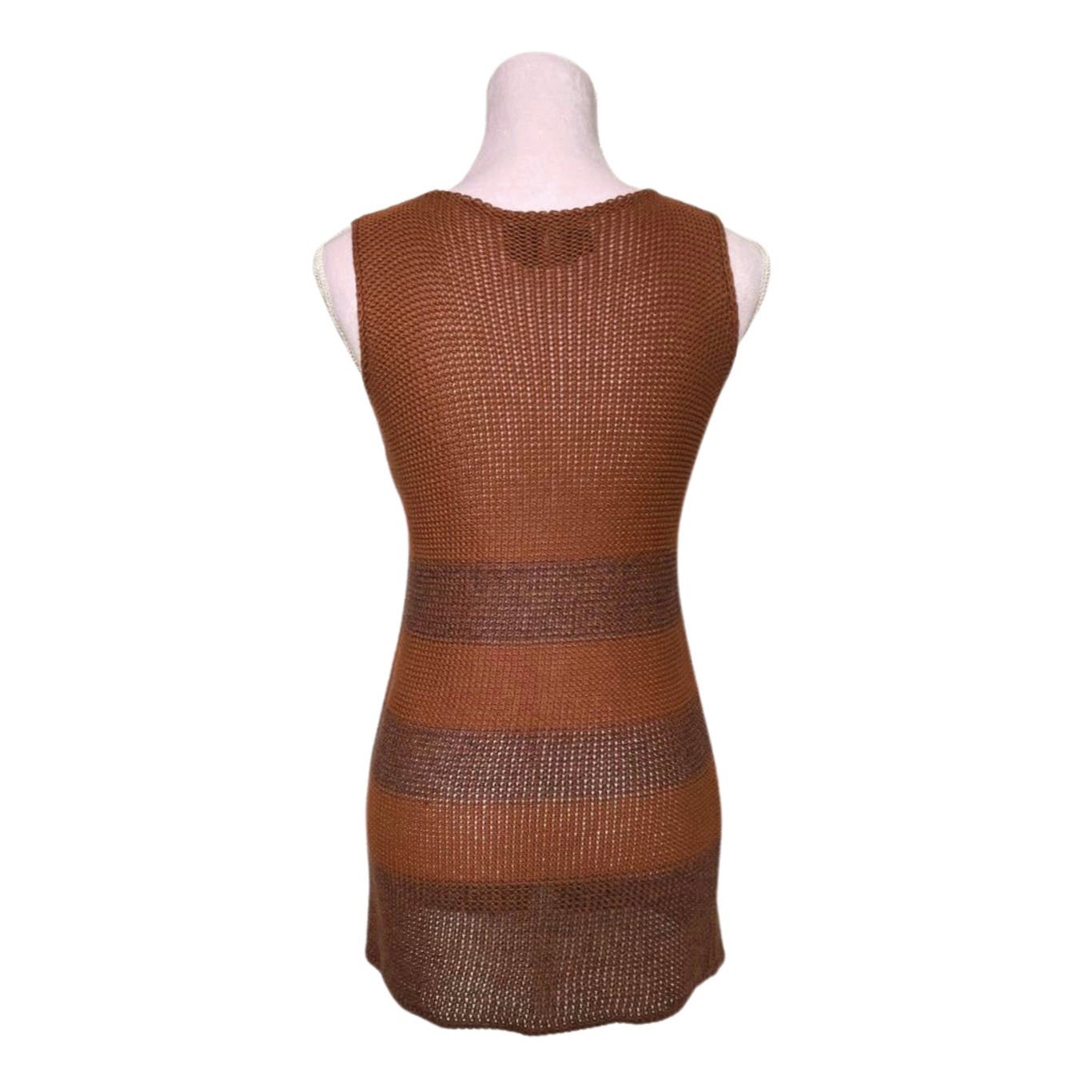 Vintage Max Mara Brown Stripe Sweater Tank - Le Look