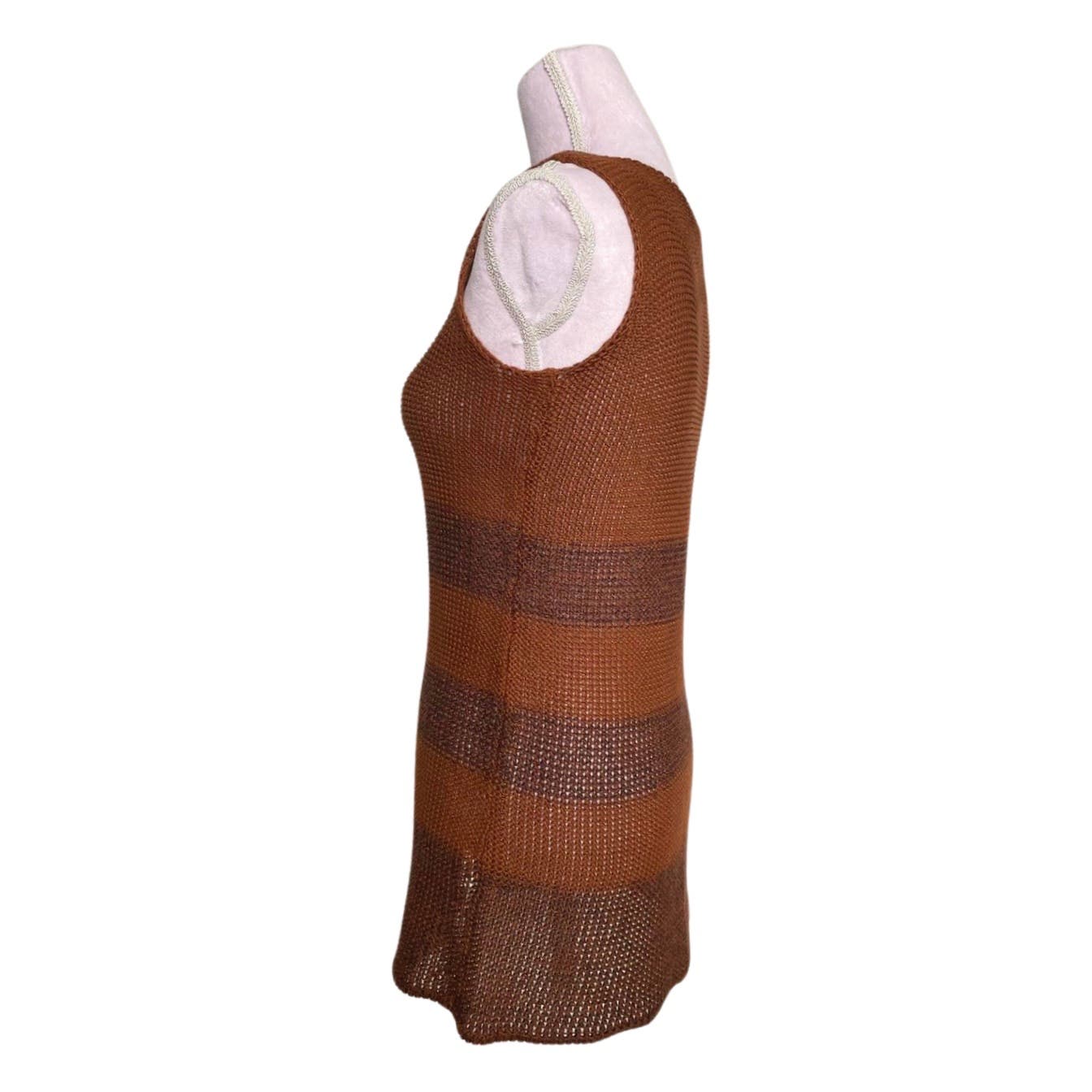 Vintage Max Mara Brown Stripe Sweater Tank - Le Look