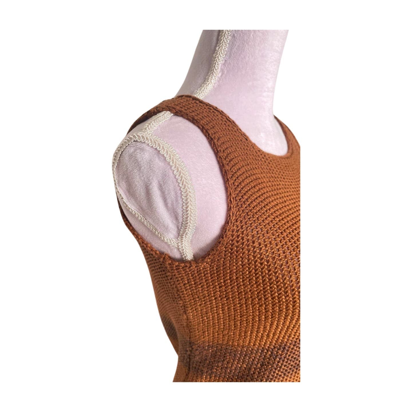 Vintage Max Mara Brown Stripe Sweater Tank - Le Look