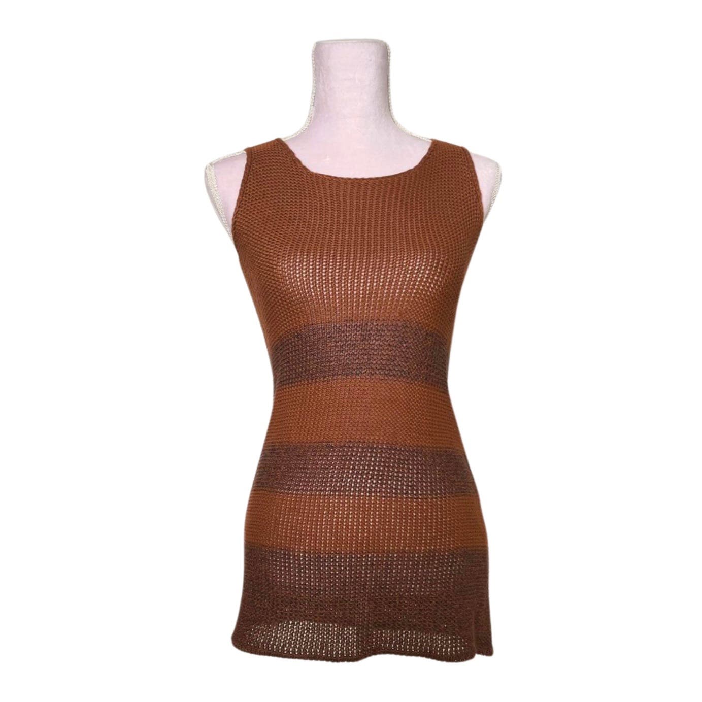 Vintage Max Mara Brown Stripe Sweater Tank - Le Look