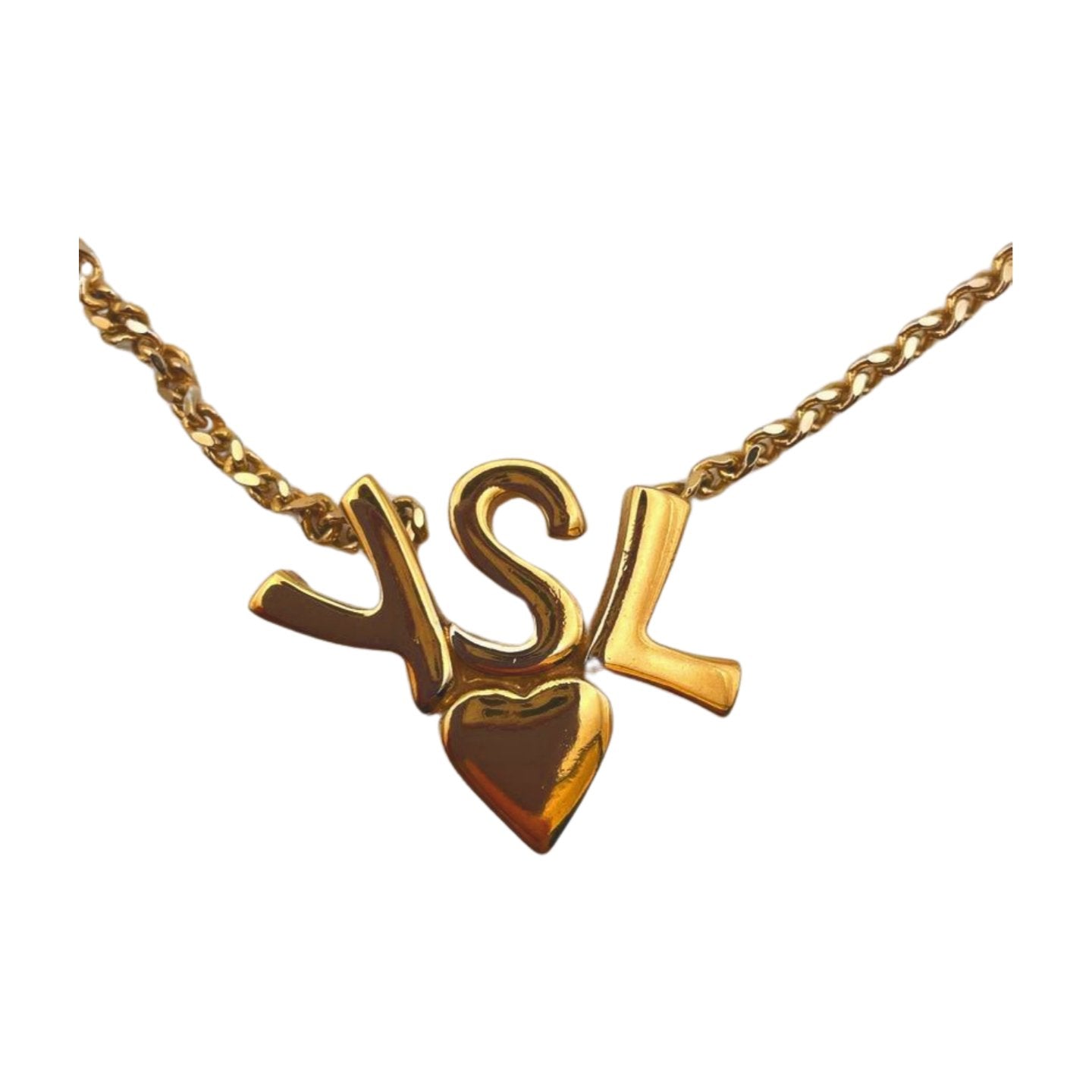 YSL Logo Heart Necklace - Le Look