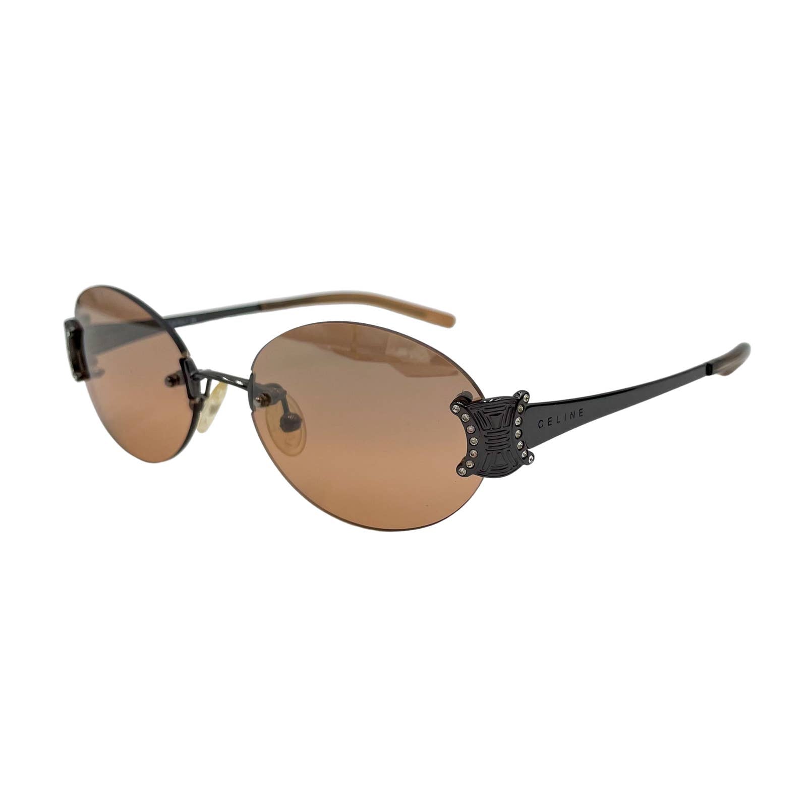 Celine Triomphe Oval Metal Sunglasses - Le Look