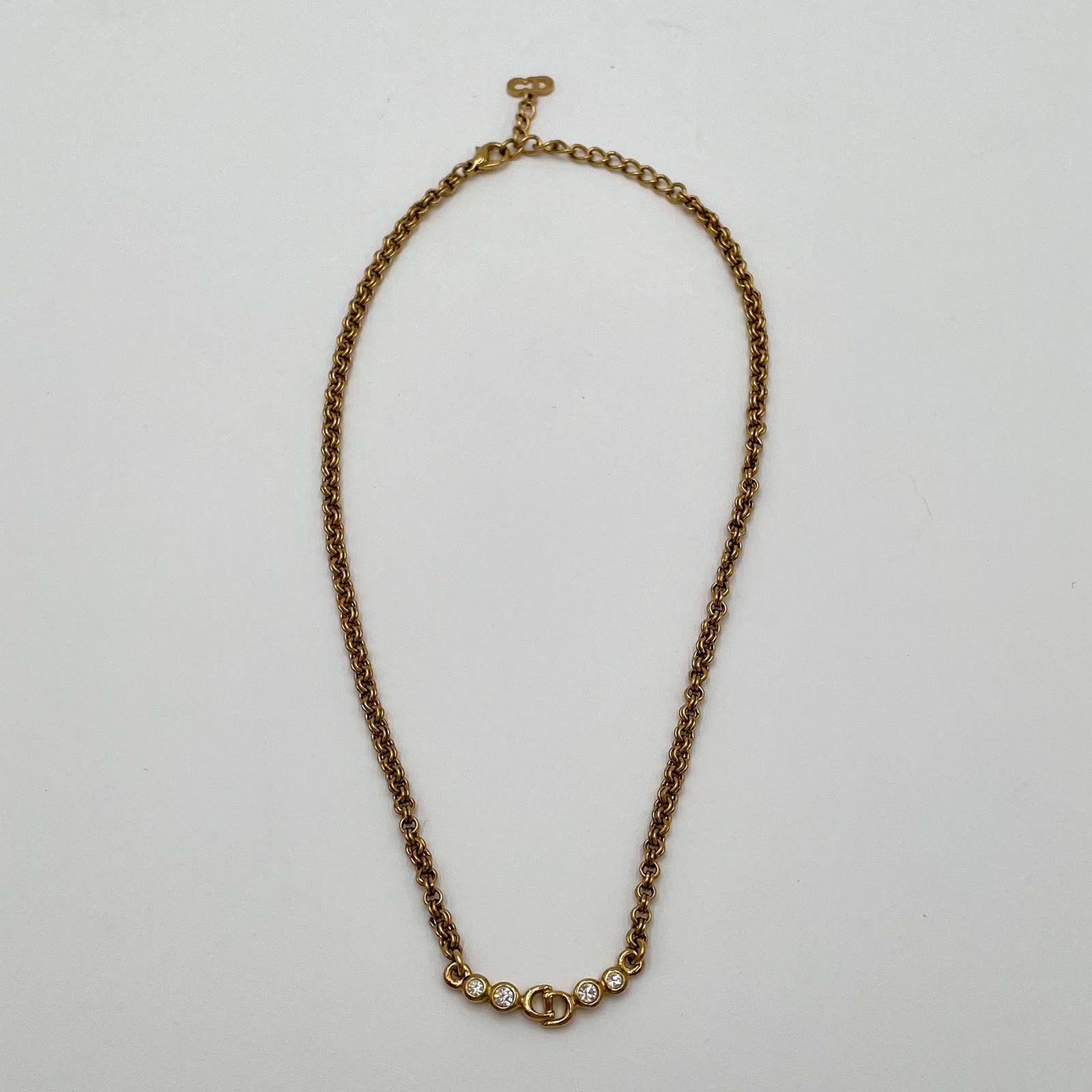 Dior Vintage Gold CD Logo Necklace - Le Look