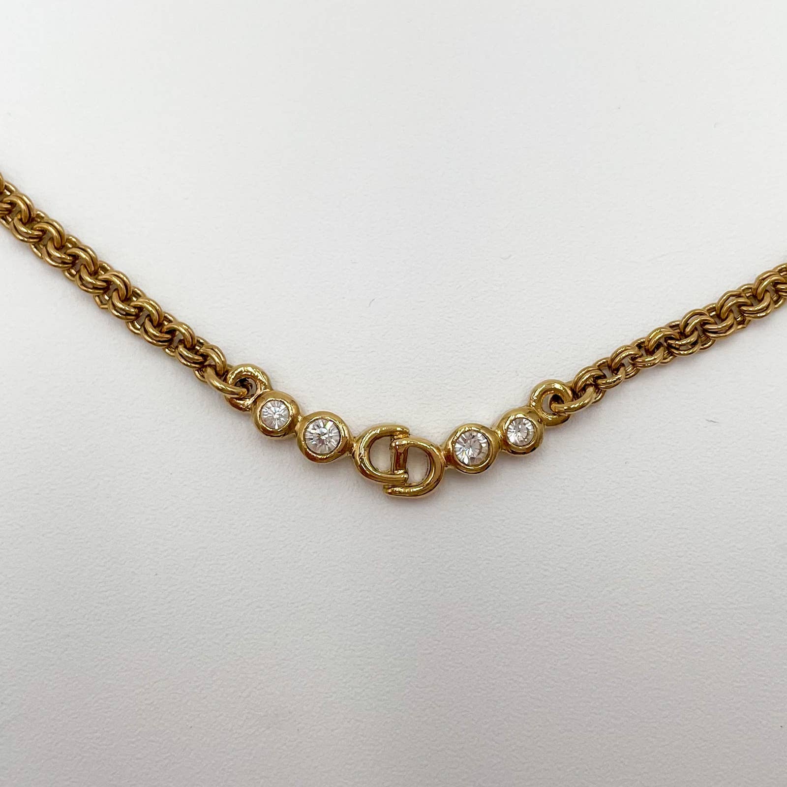 Dior Vintage Gold CD Logo Necklace - Le Look