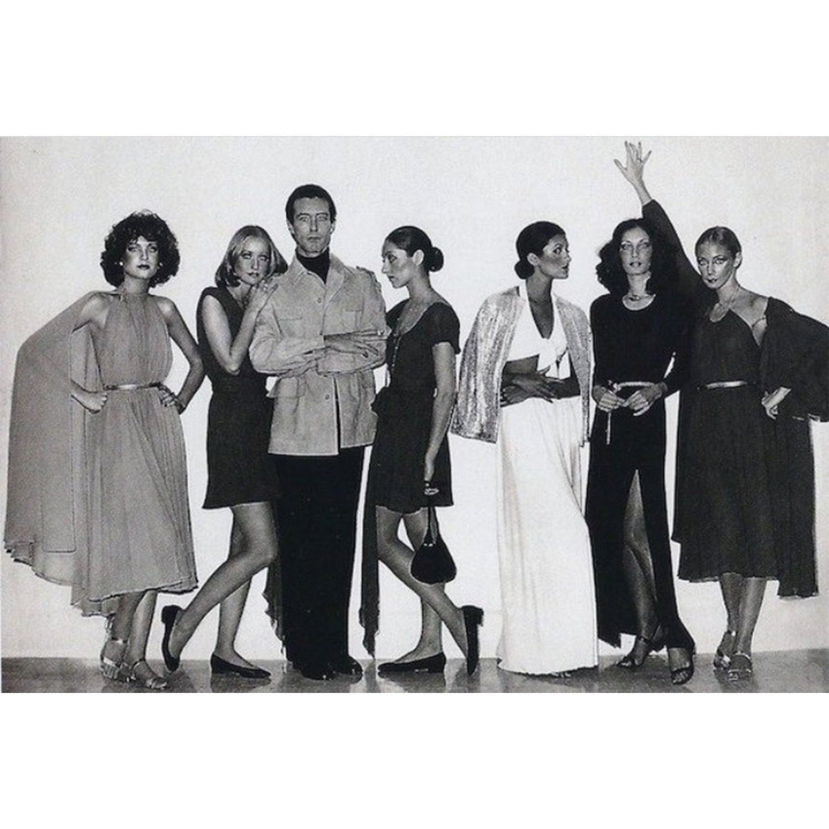 1975 Halston Silk Halter Dress and Cape - Le Look