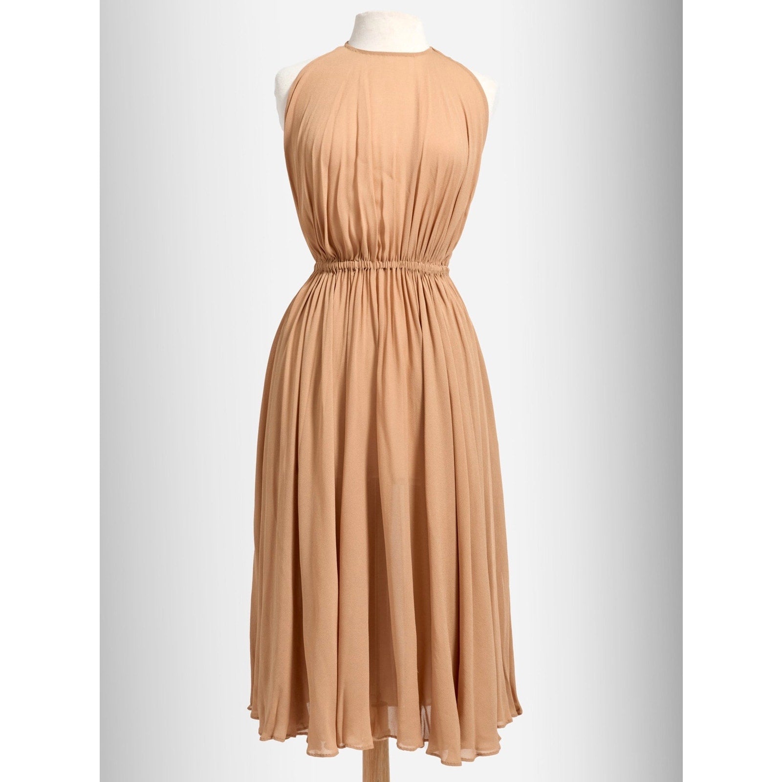 1975 Halston Silk Halter Dress and Cape - Le Look