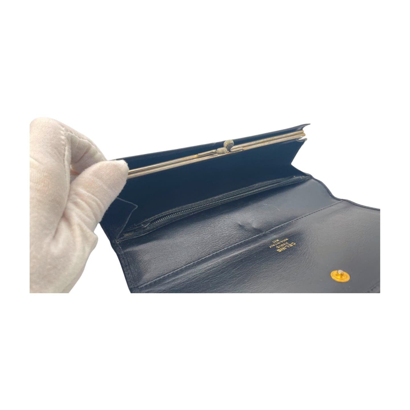 Celine Triomphe Embossed Leather Wallet - Le Look