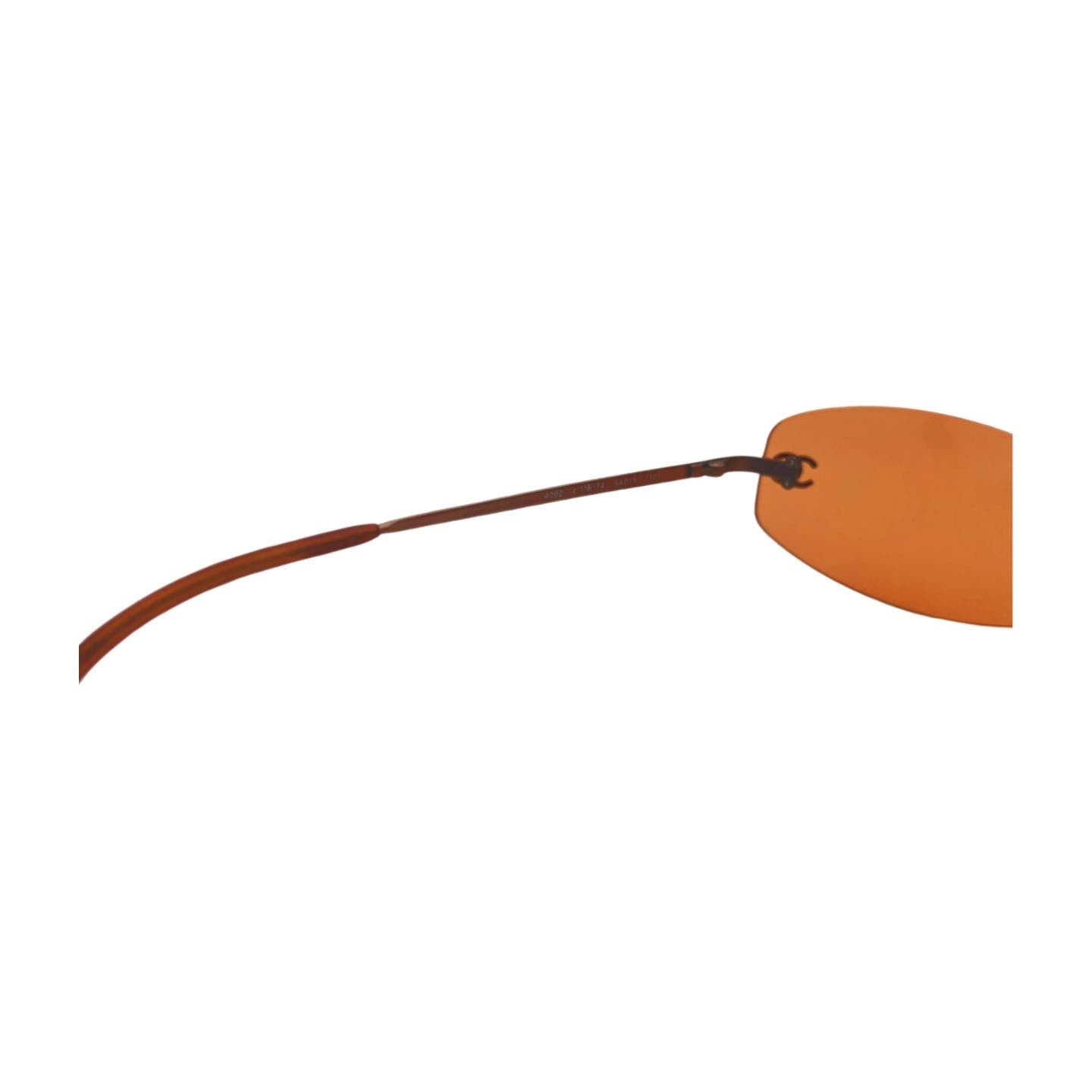 Chanel Brown Orange Metal Sunglasses - Le Look