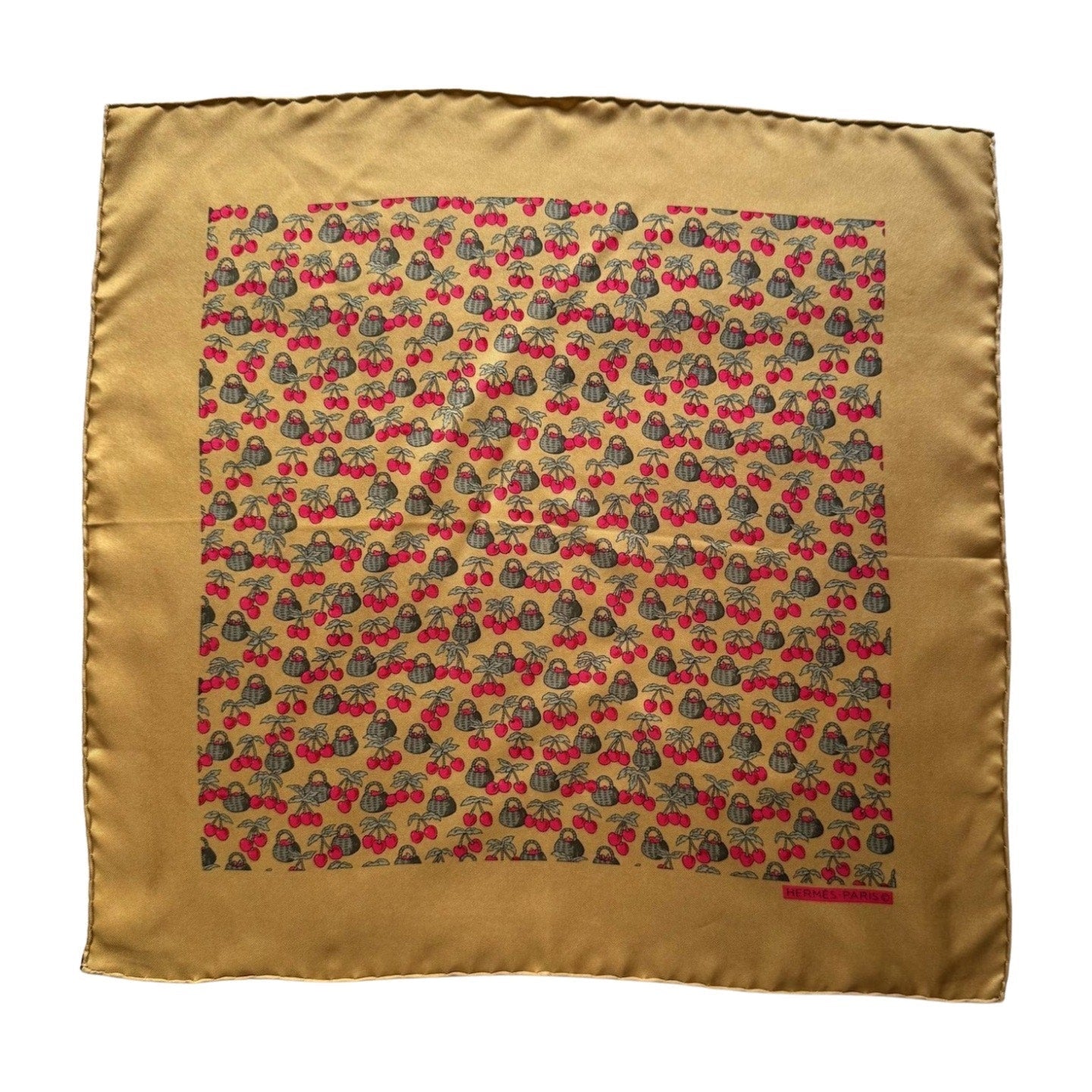 Hermes Cherry Print Silk Scarf - Le Look