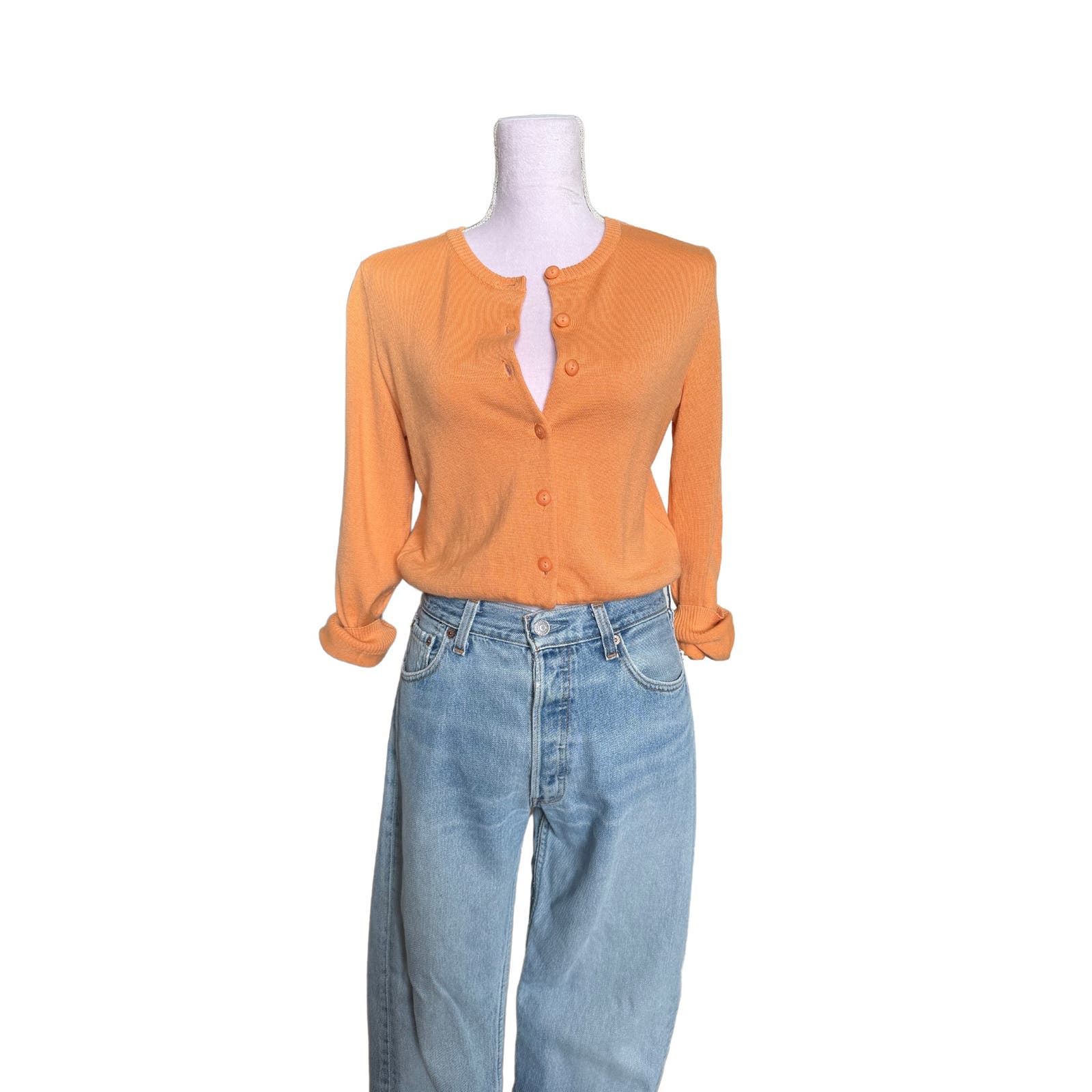 Miss Chloe Orange Sherbet Cardigan - Le Look