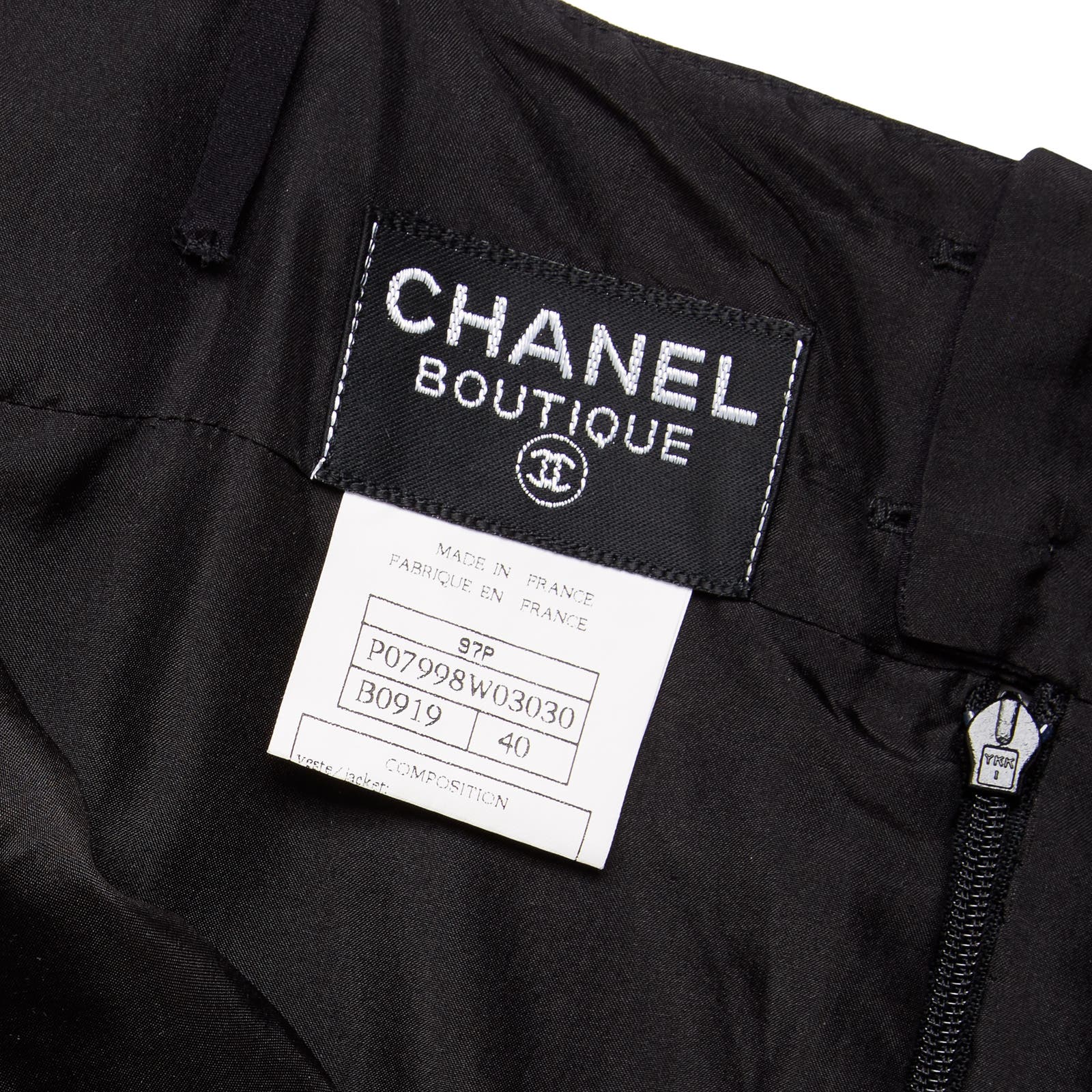 Vintage Chanel 1997 Runway Alpha Logo Coco Print Slip Dress and Jacket Set - Le Look