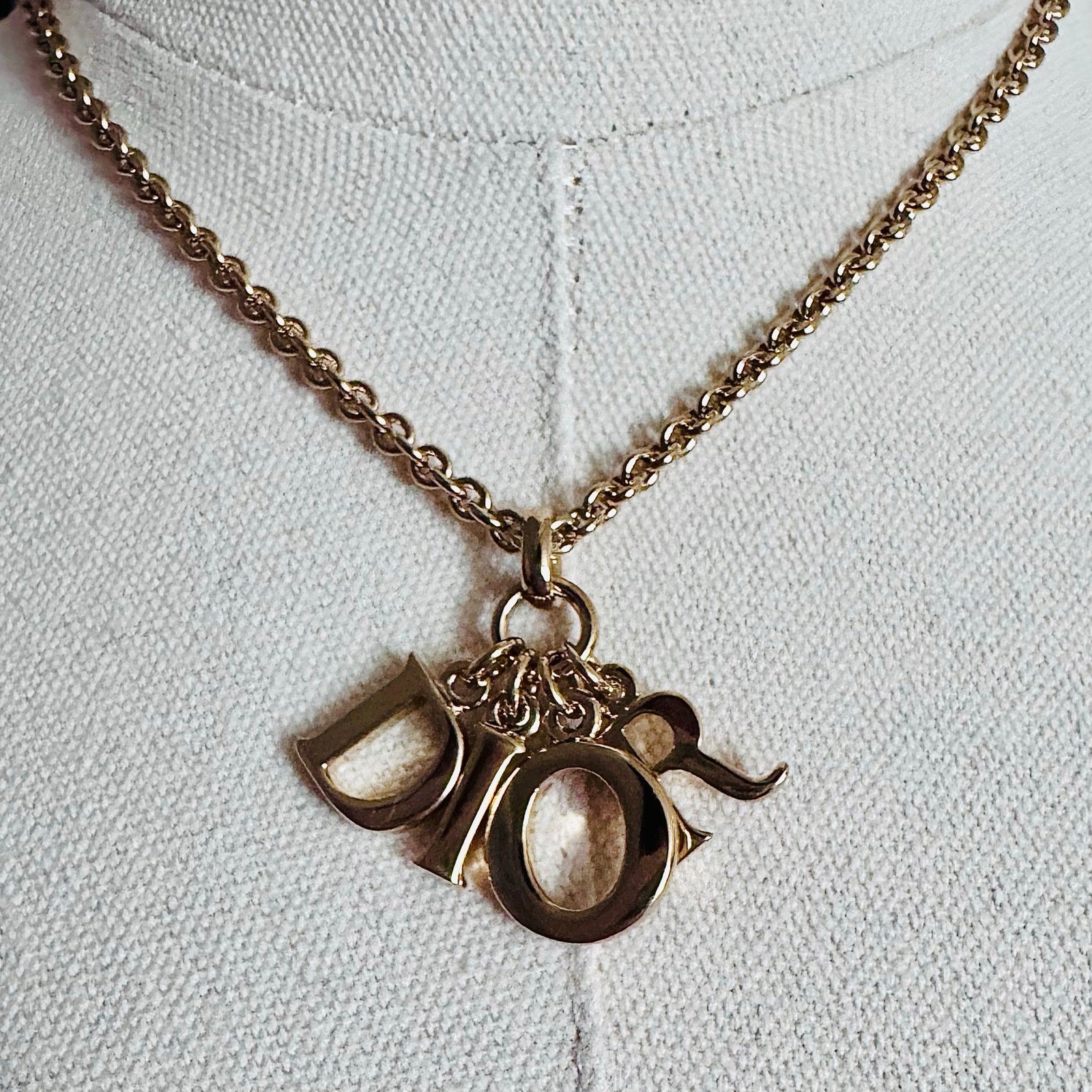 Vintage Christian Dior D I O R Logo Necklace - Le Look
