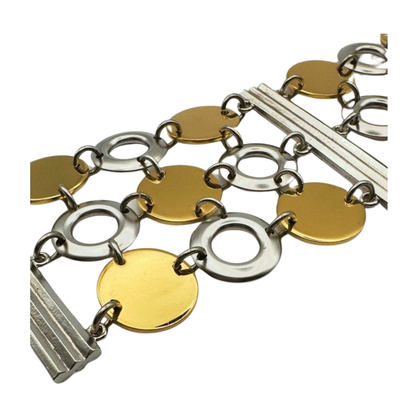 Vintage Paco Rabanne Rhodoid Disc Bracelet - Le Look