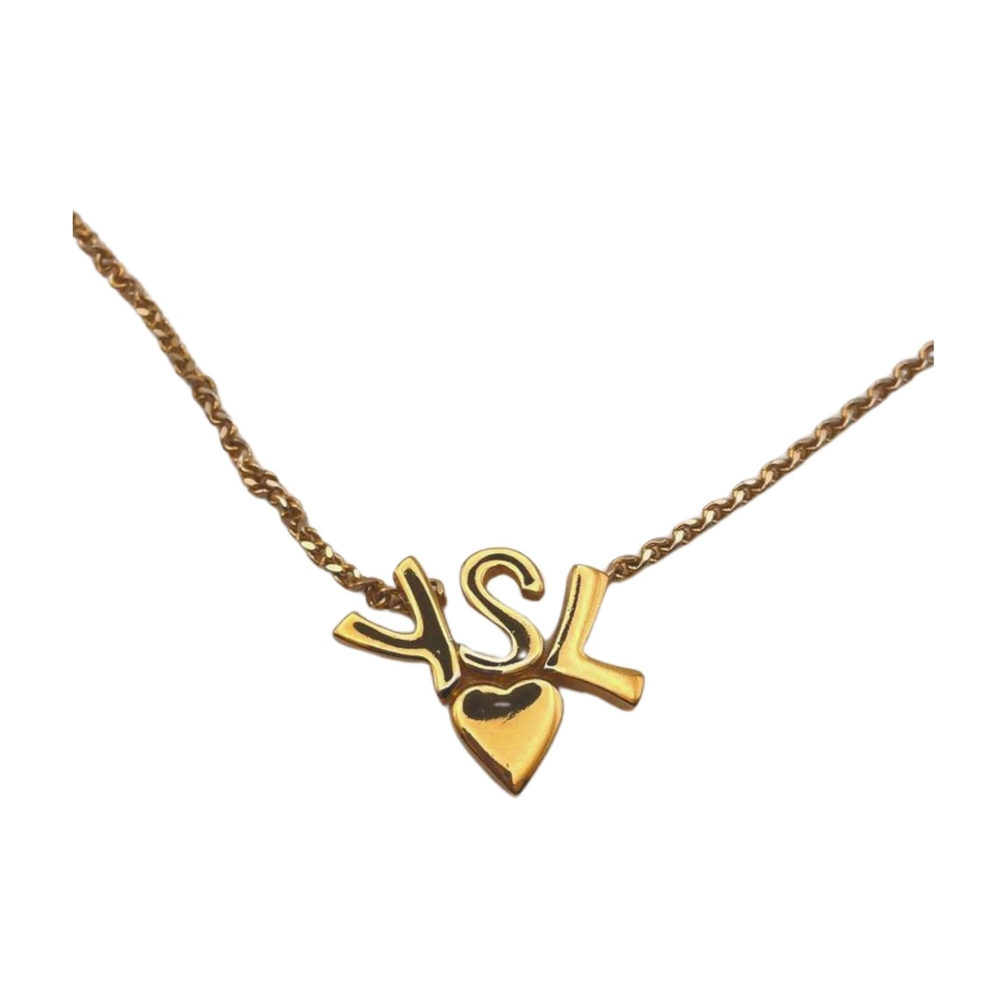 YSL Logo Heart Necklace - Le Look