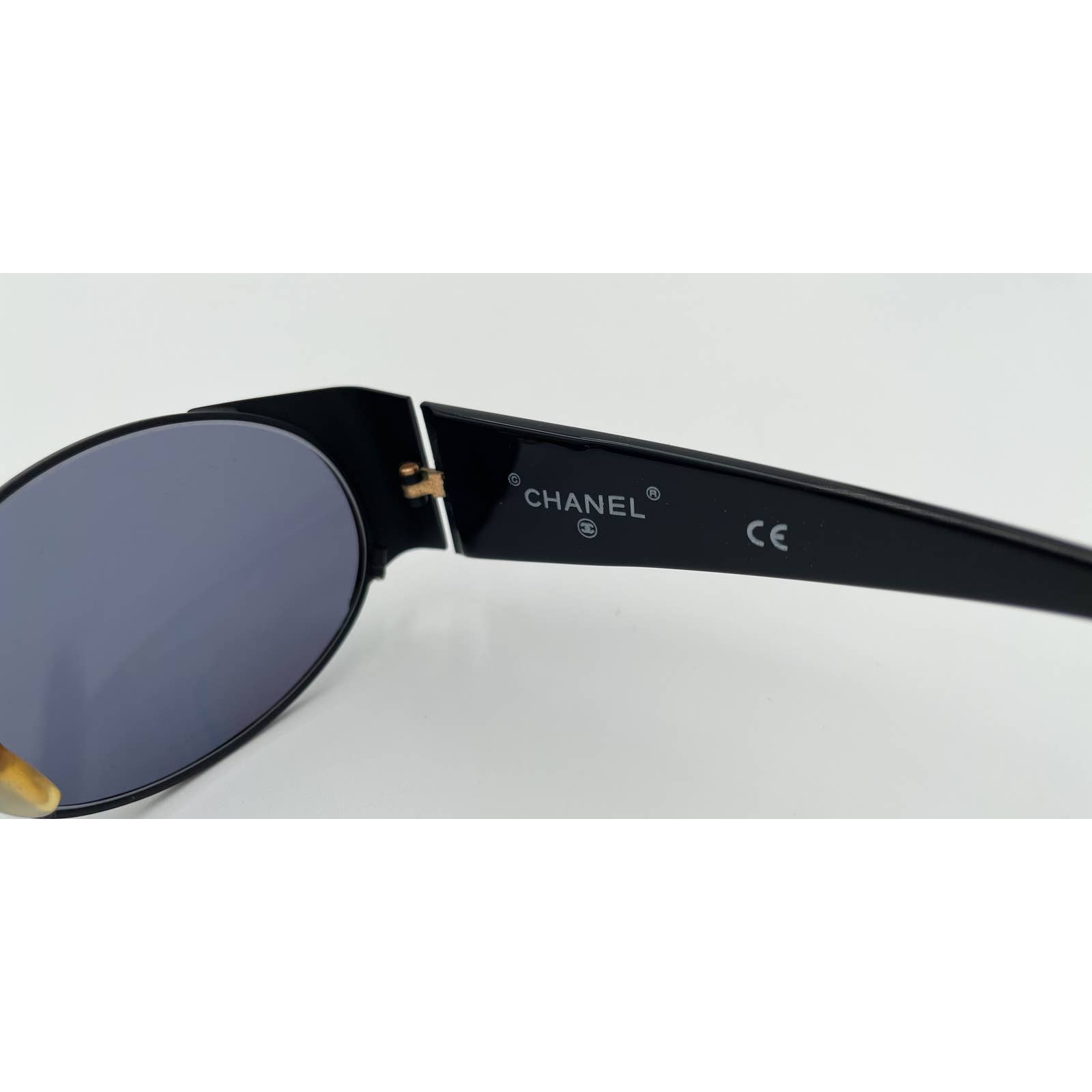 Chanel Black Oval 90s Sunglasses - Le Look